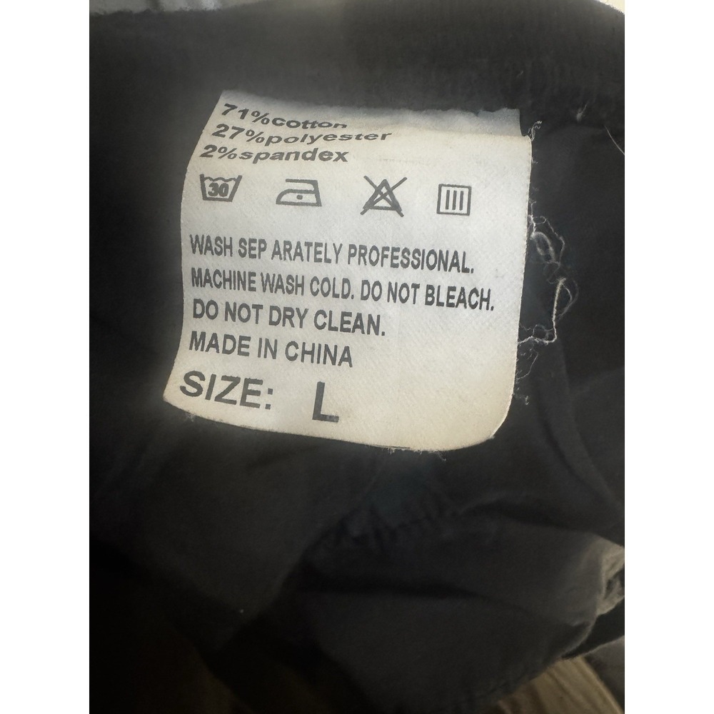 Women's Black Distressed Denim Shorts Size Large Raw Hem Stretch High Rise - Picture 4 of 5